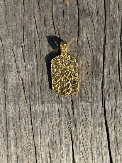 925 Silver Nugget Charm Pendant - Rose Gold Nugget Pendant - Yellow Gold Nugget Pendant