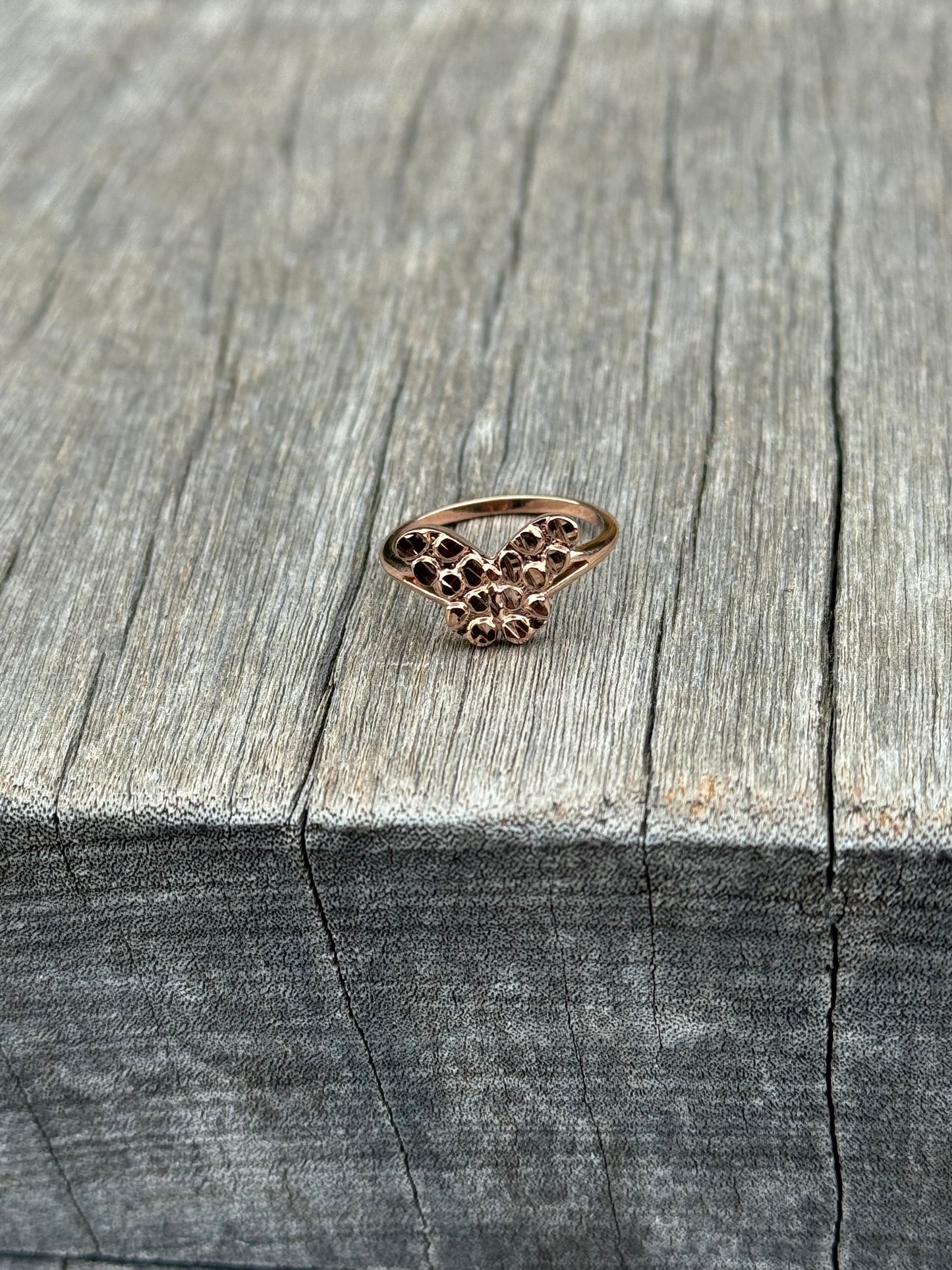 925 Silver Butterfly Nugget Ring