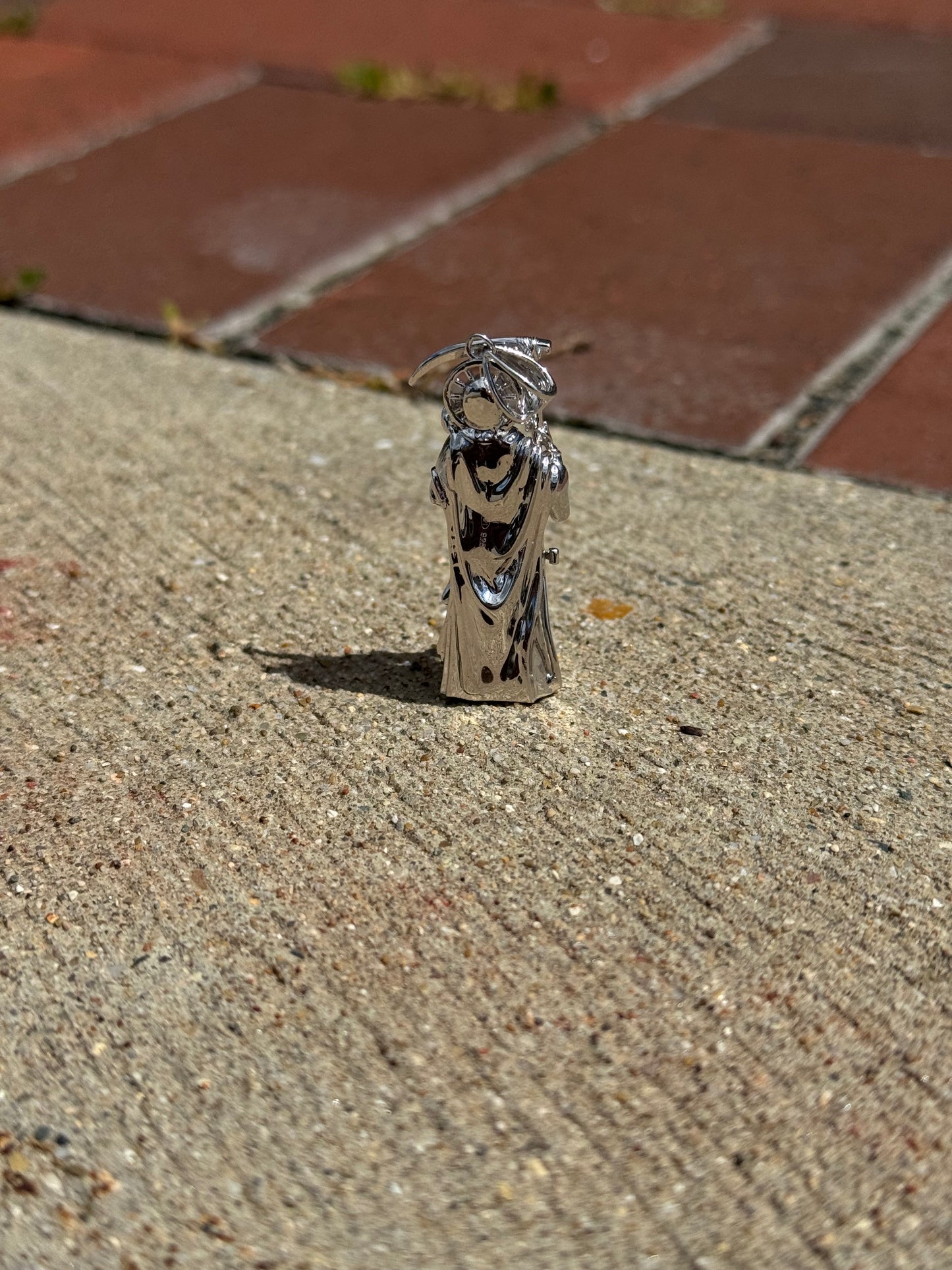 925 Sterling Silver Santa Muerte Pendant