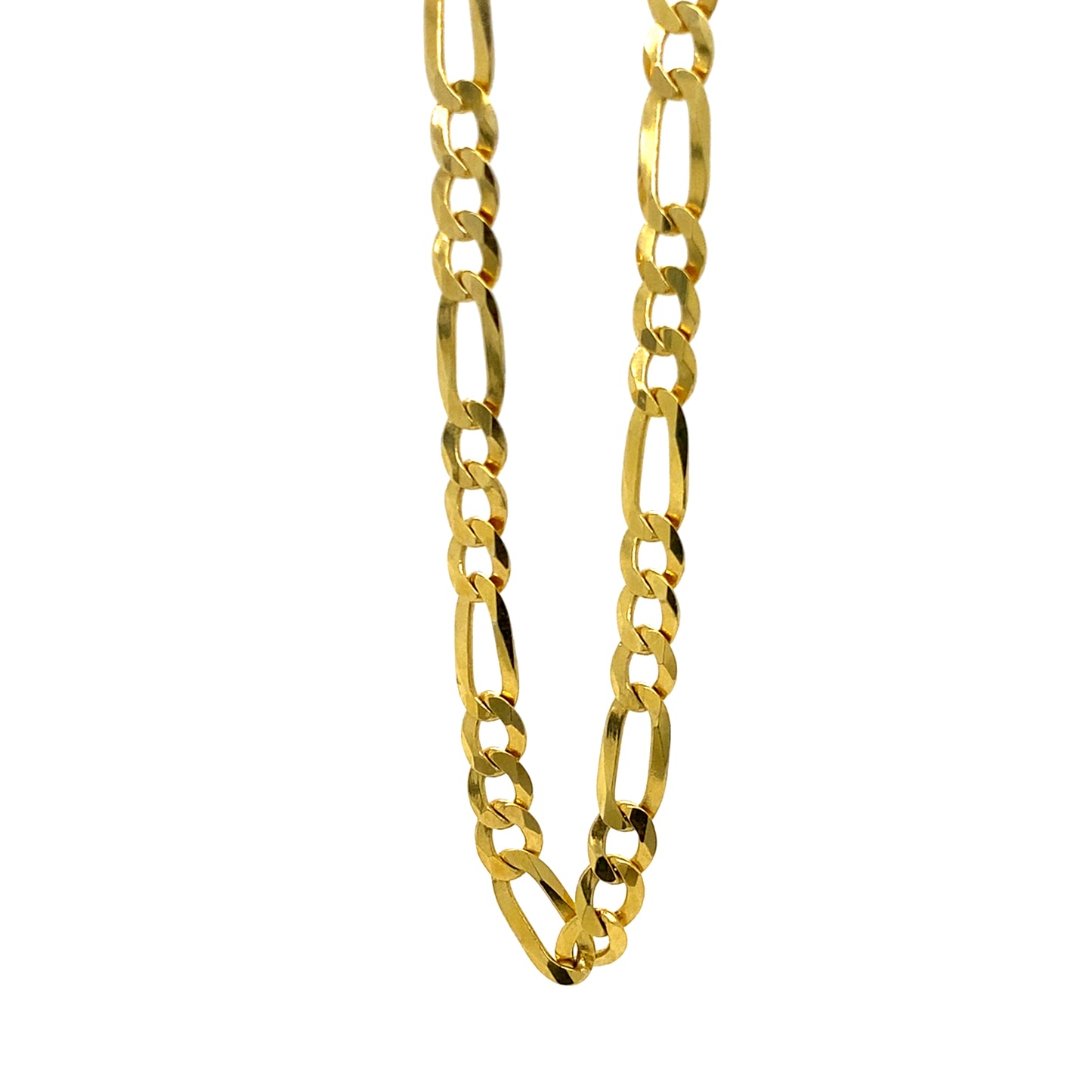 24” 5MM Gold Plated Figaro Chain In 925 Silver