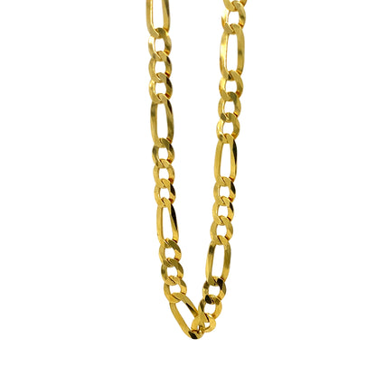 24” 5MM Gold Plated Figaro Chain In 925 Silver