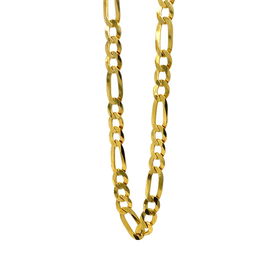 24” 5MM Gold Plated Figaro Chain In 925 Silver