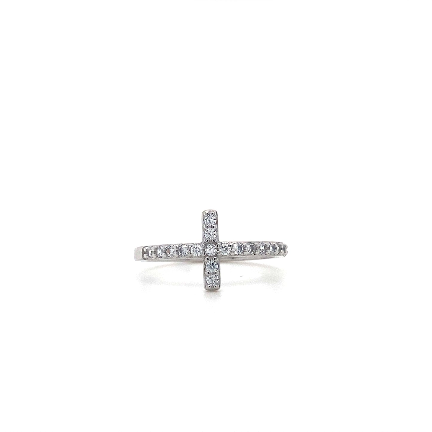 Sideways Cross Rings In 925 Sterling Silvers