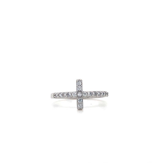 Sideways Cross Rings In 925 Sterling Silvers