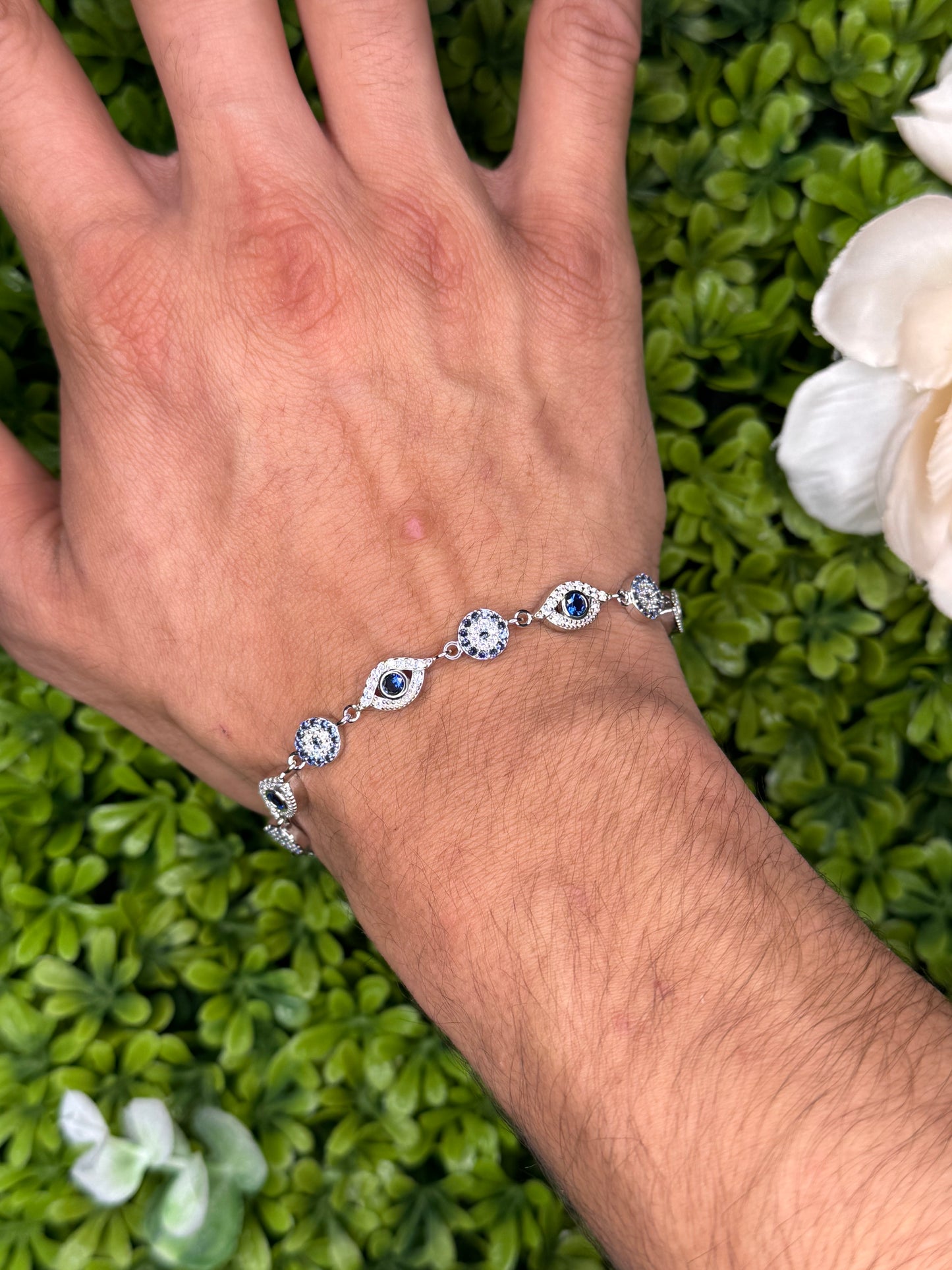 925 Sterling Silver Evil Eye CZ Bracelet