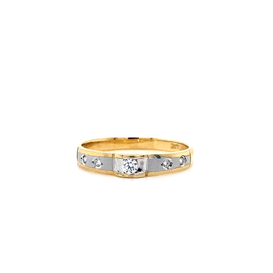 14K Yellow Gold Half Eternity Ring