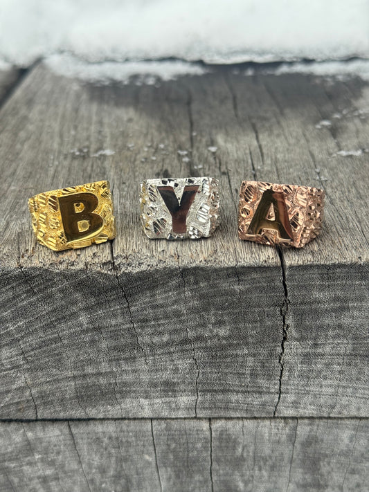 925 Silver Initial Ring