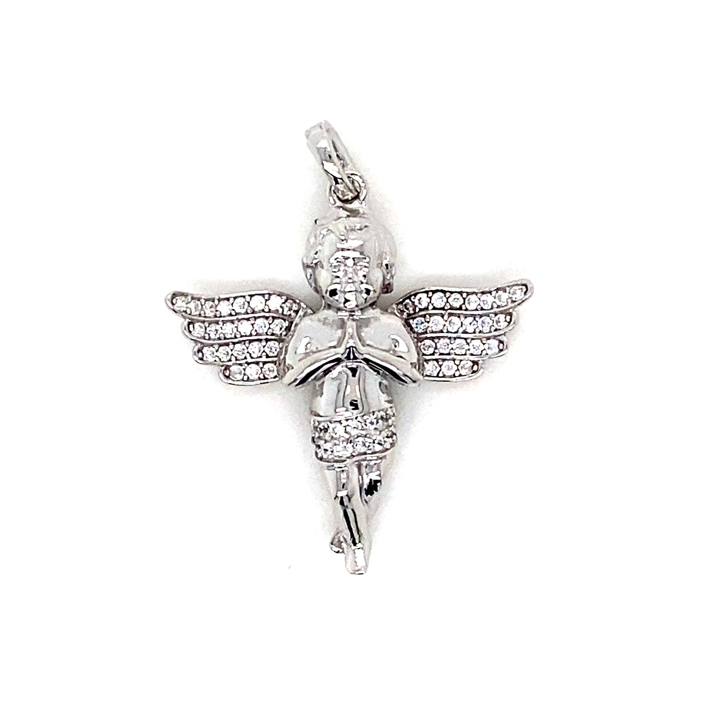 925 Silver Baby Angel CZ Pendant