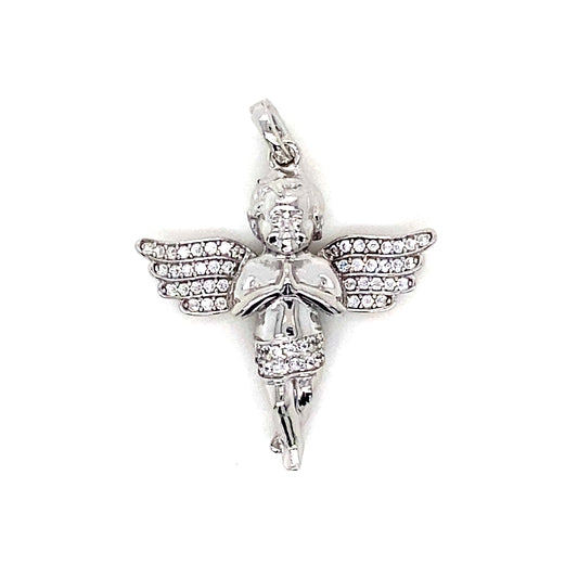 925 Silver Baby Angel CZ Pendant