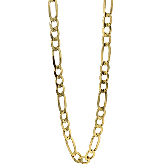 14K Yellow Gold 3MM 24” Figaro Link Chain Necklace