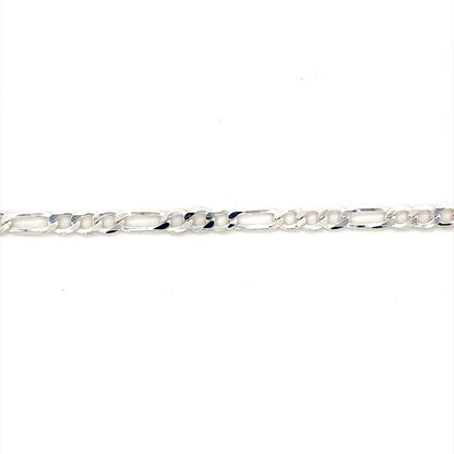 3.5MM 24” Figaro Chain In 925 Sterling Silver