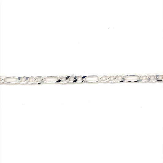 3.5MM 24” Figaro Chain In 925 Sterling Silver
