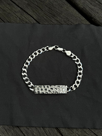925 Silver Nugget Plate Bracelet