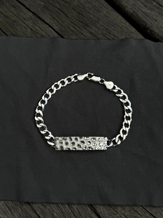 925 Silver Nugget Plate Bracelet