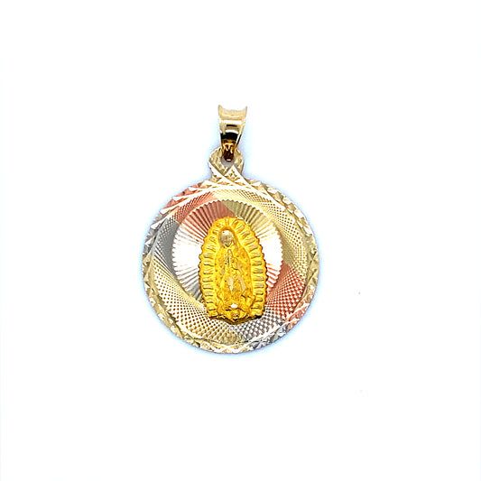 14K Multi-Color Virgin Mary Pendant