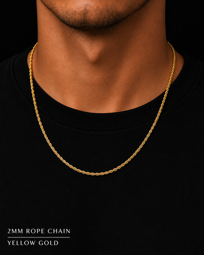 925 Sterling Silver 2MM Rope Chain & Bracelet