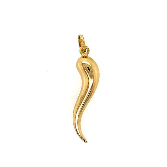 14K Gold Italian Horn Pendant