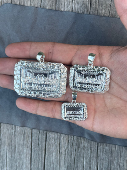925 Sterling Silver Nugget Last Supper Pendant