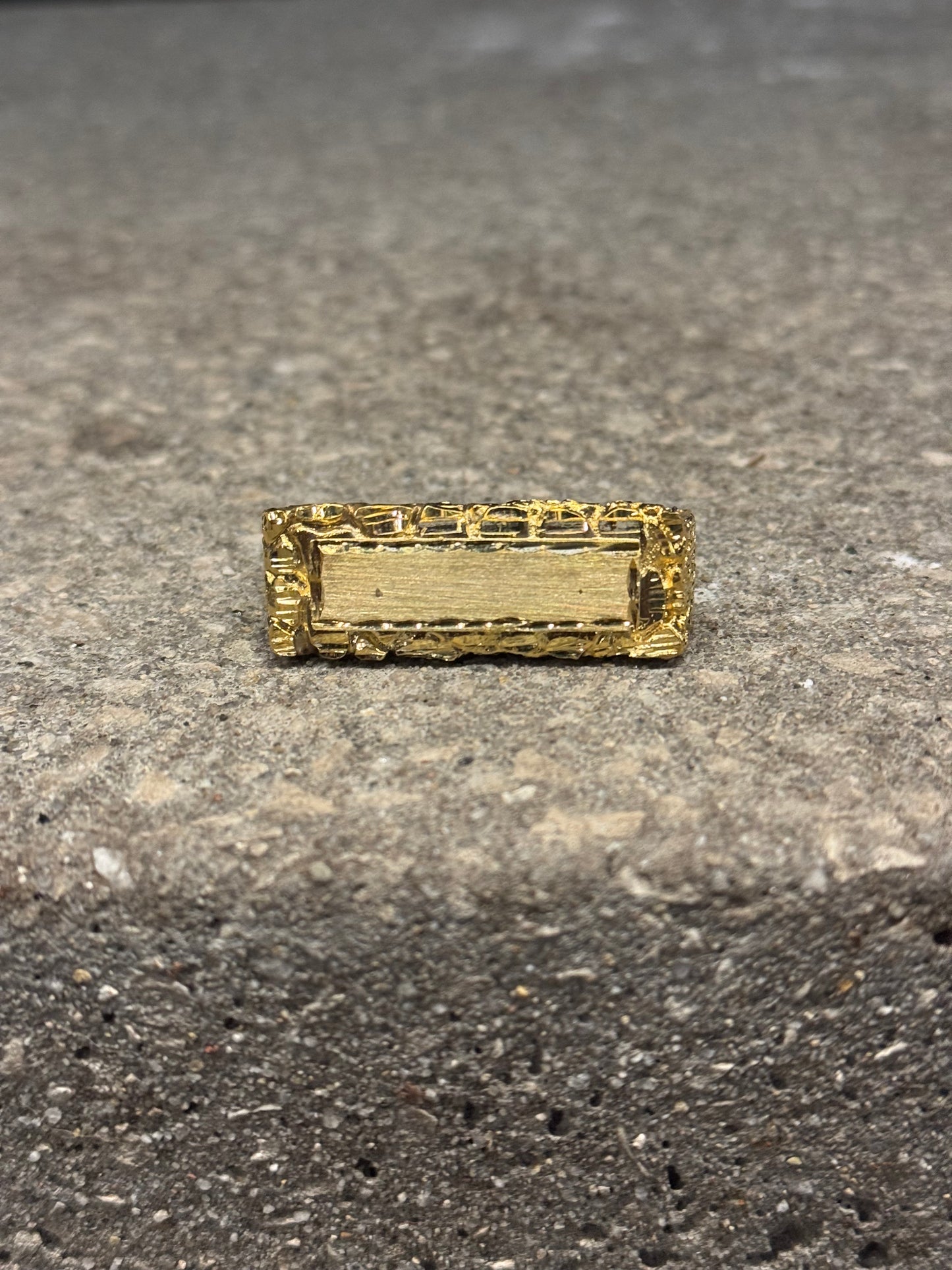 925 Silver Double Finger Nugget Name Plate Ring