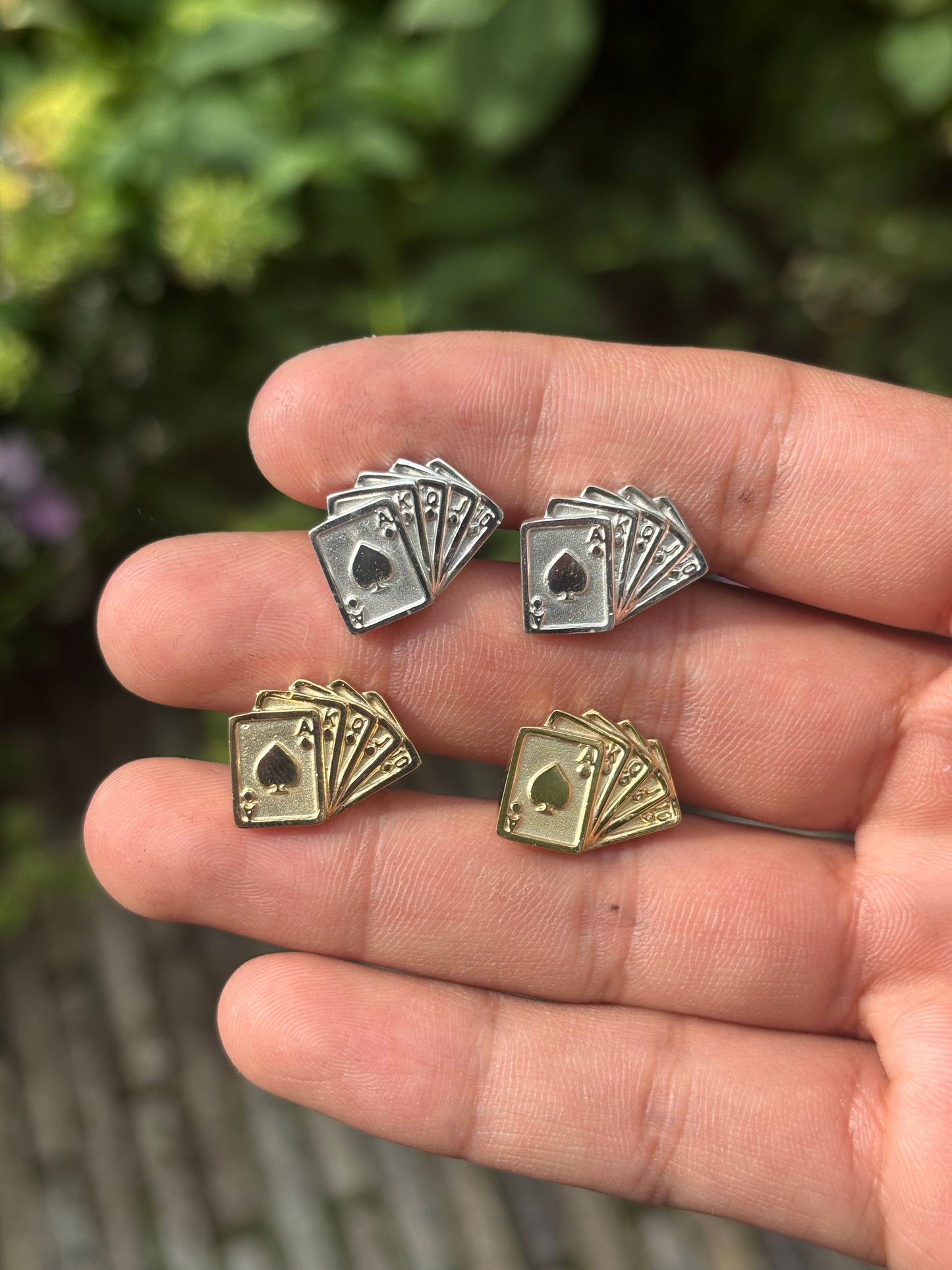925 Silver Poker Earrings