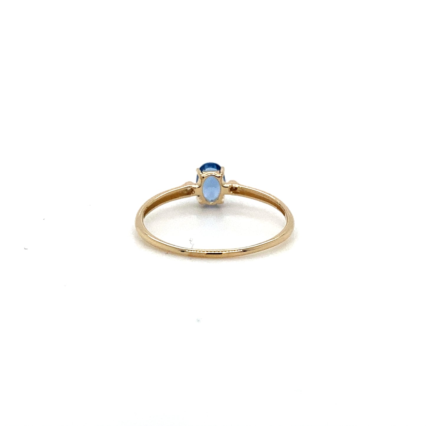 14K Gold Ring with Vibrant Swiss Blue Topaz
