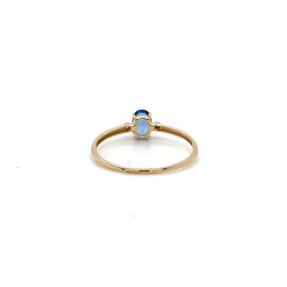 14K Gold Ring with Vibrant Swiss Blue Topaz