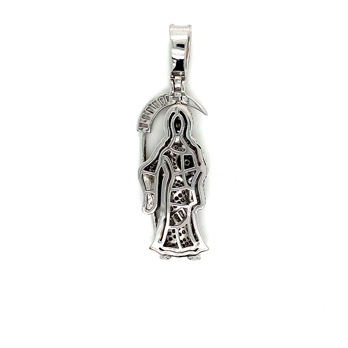 Santa Muerte (Grim Reaper) Pendant In 925 Sterling Silver