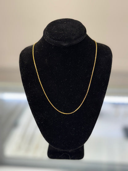 1MM 20” Paperclip Necklace In 14K Yellow Gold