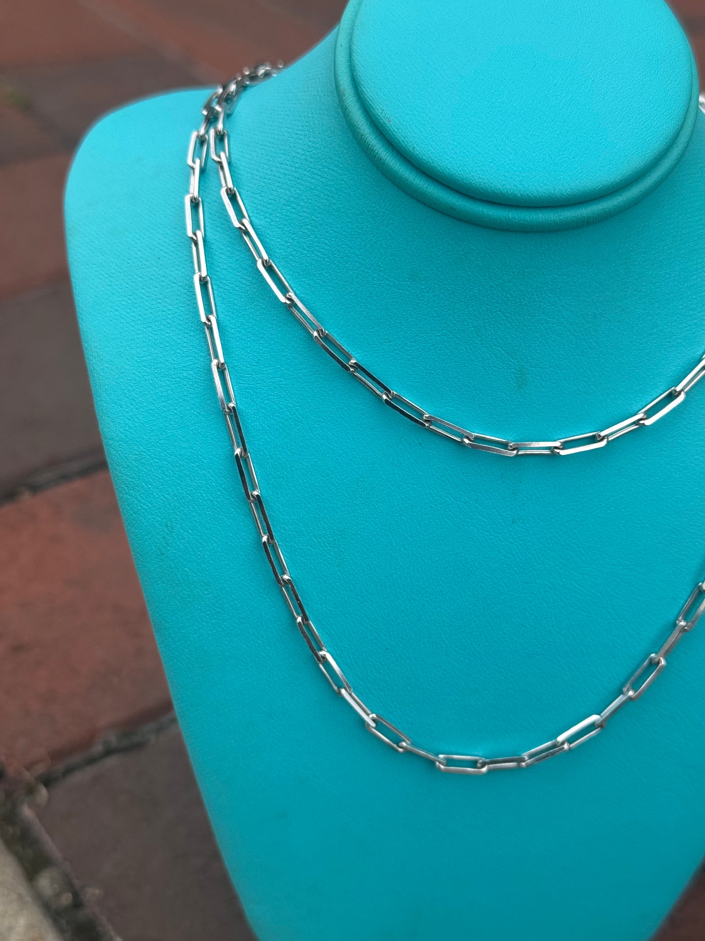 925 Sterling Silver Paper Clip 3MM Necklace Chain