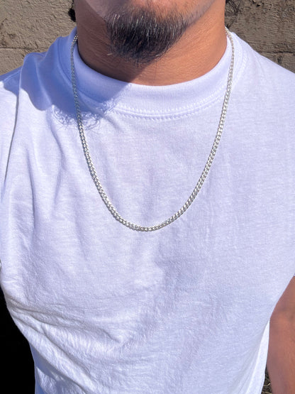 925 Sterling Silver 4MM 24” Curb Link Chain Necklace