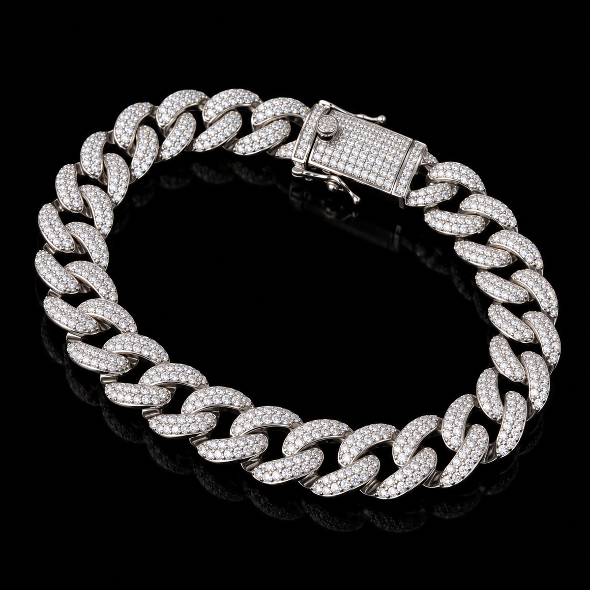 925 Sterling Silver Moissanite Miami Cuban 9.5MM Chain & Bracelet