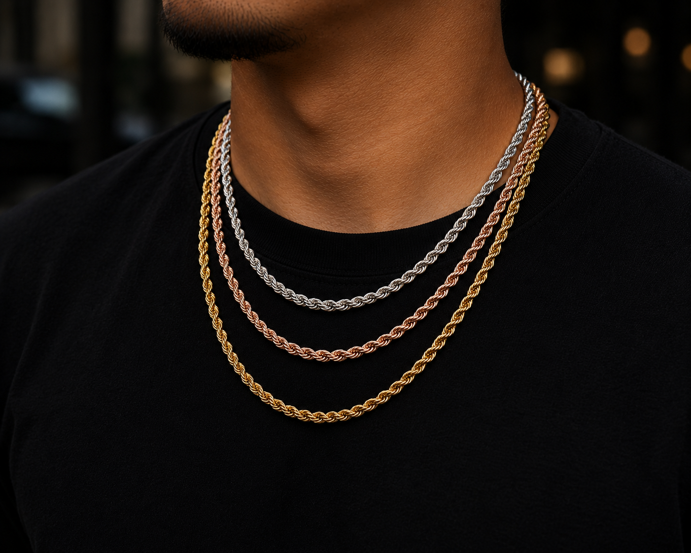 925 Sterling Silver 6.5MM Hollow Rope Chain