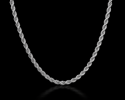 925 Sterling Silver 6.5MM Hollow Rope Chain