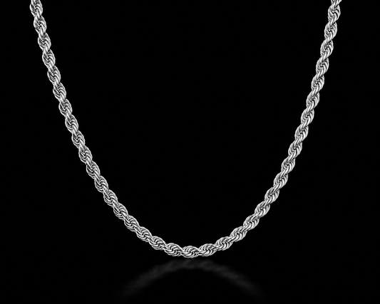 925 Sterling Silver 6.5MM Hollow Rope Chain