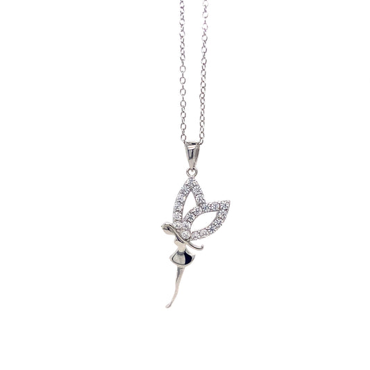 925 Sterling Silver 18" Fairy Necklace