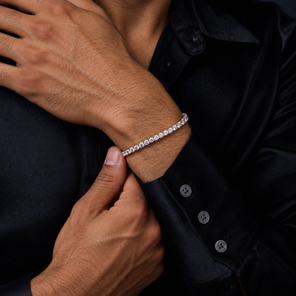 925 Sterling Silver Lab Grown Diamond 2MM Tennis Bracelet