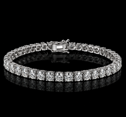 925 Sterling Silver Moissanite 3MM Tennis Chain & Bracelet