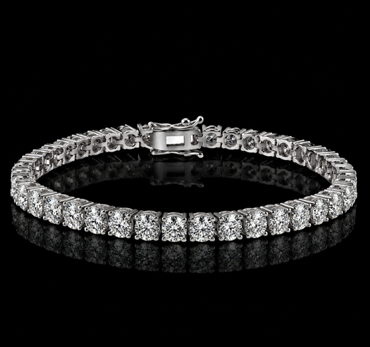 925 Sterling Silver Moissanite 3MM Tennis Chain & Bracelet
