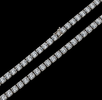 925 Sterling Silver Moissanite 3MM Tennis Chain & Bracelet