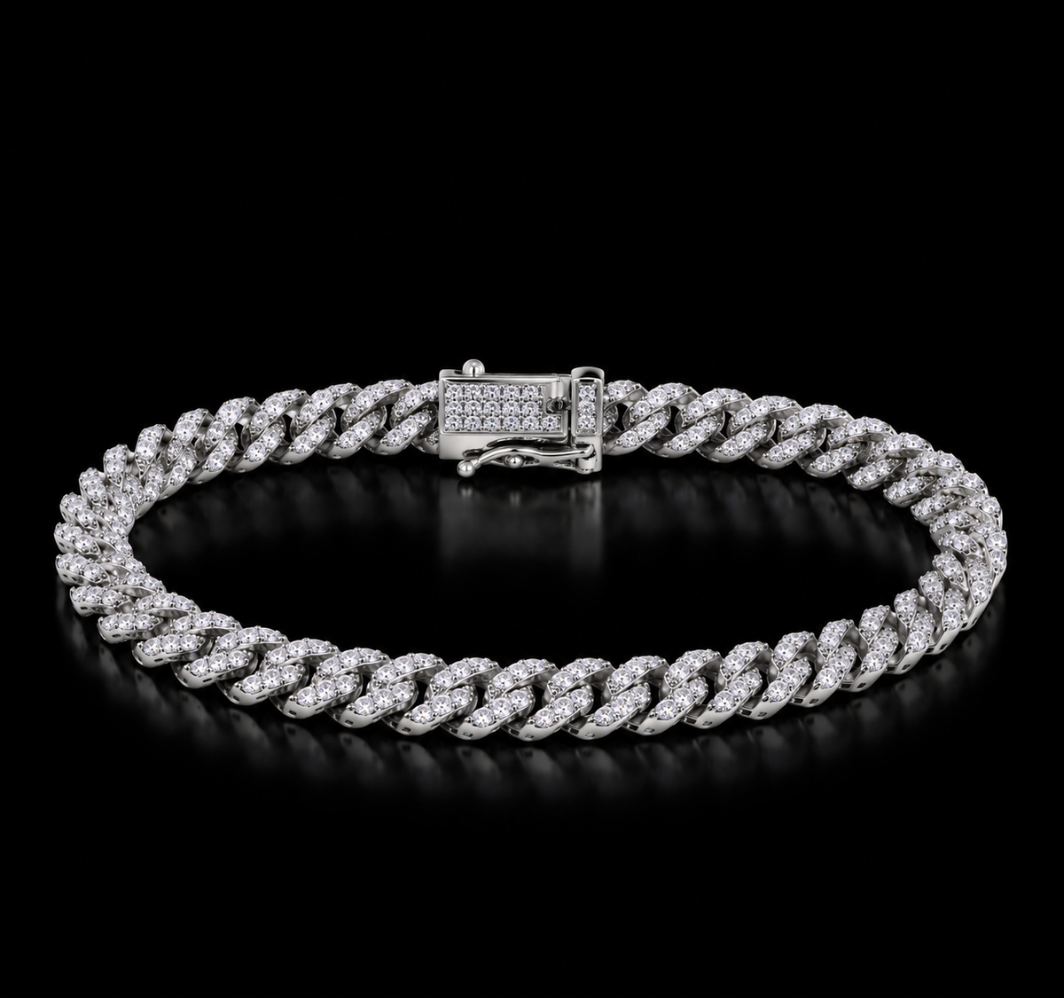 925 Sterling Silver Moissanite Monaco 5MM Bracelet