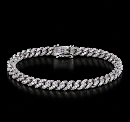 925 Sterling Silver Moissanite Monaco 5MM Bracelet