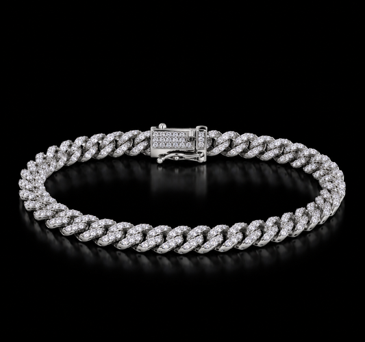 925 Sterling Silver Moissanite Monaco 5MM Bracelet