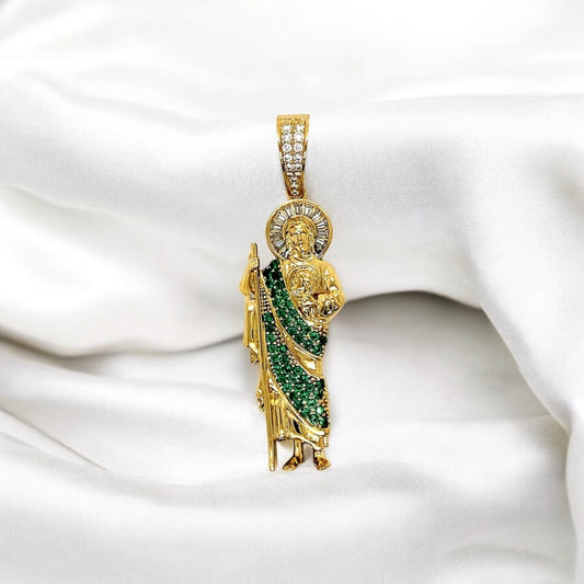 14K Yellow Gold Saint Jude / San Judas Pendant