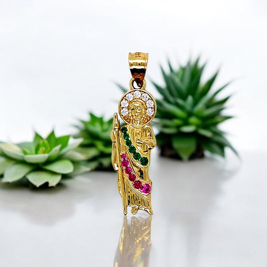 14K Gold San Judas (St.Jude) Pendant
