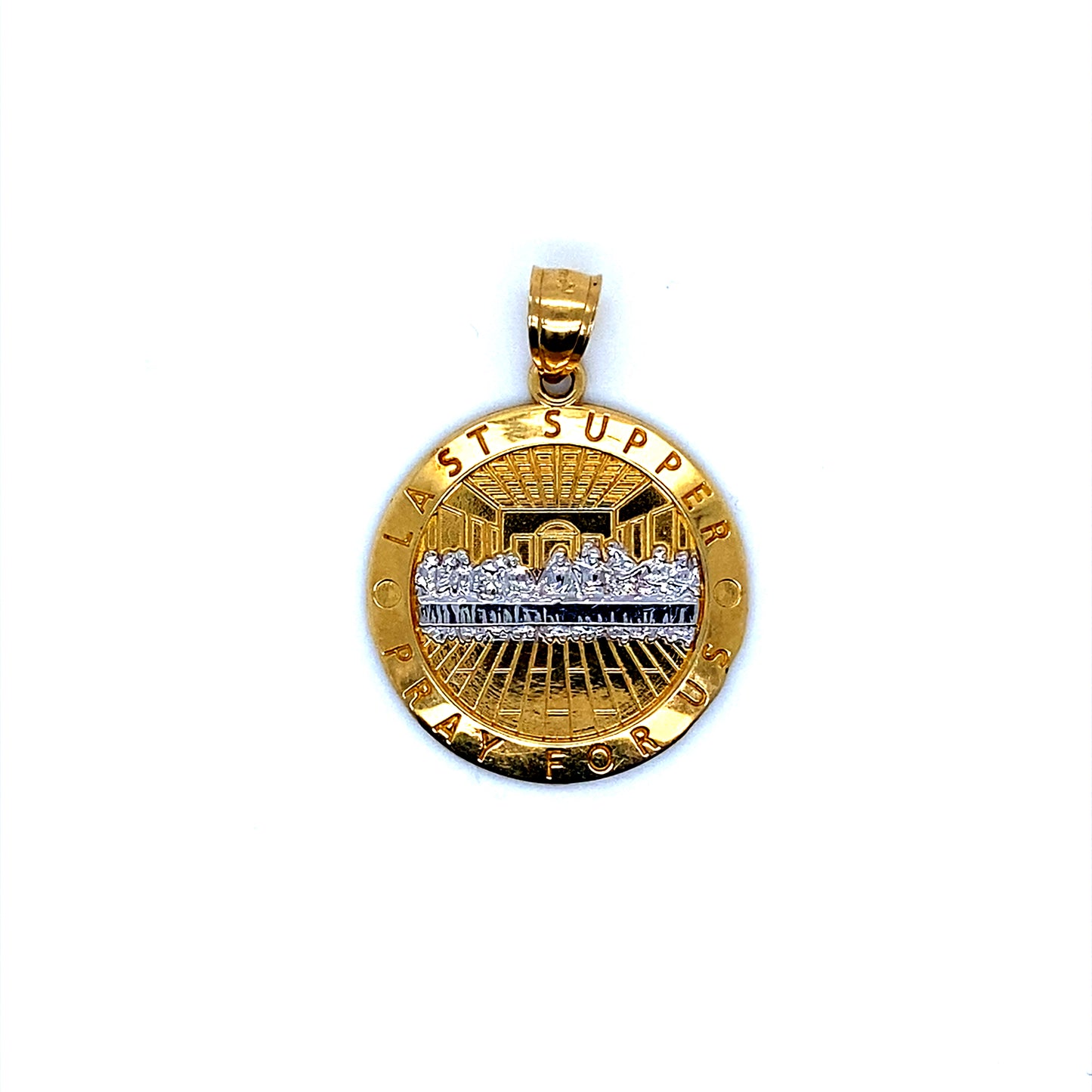 14K Two Tone Last Supper Pendant