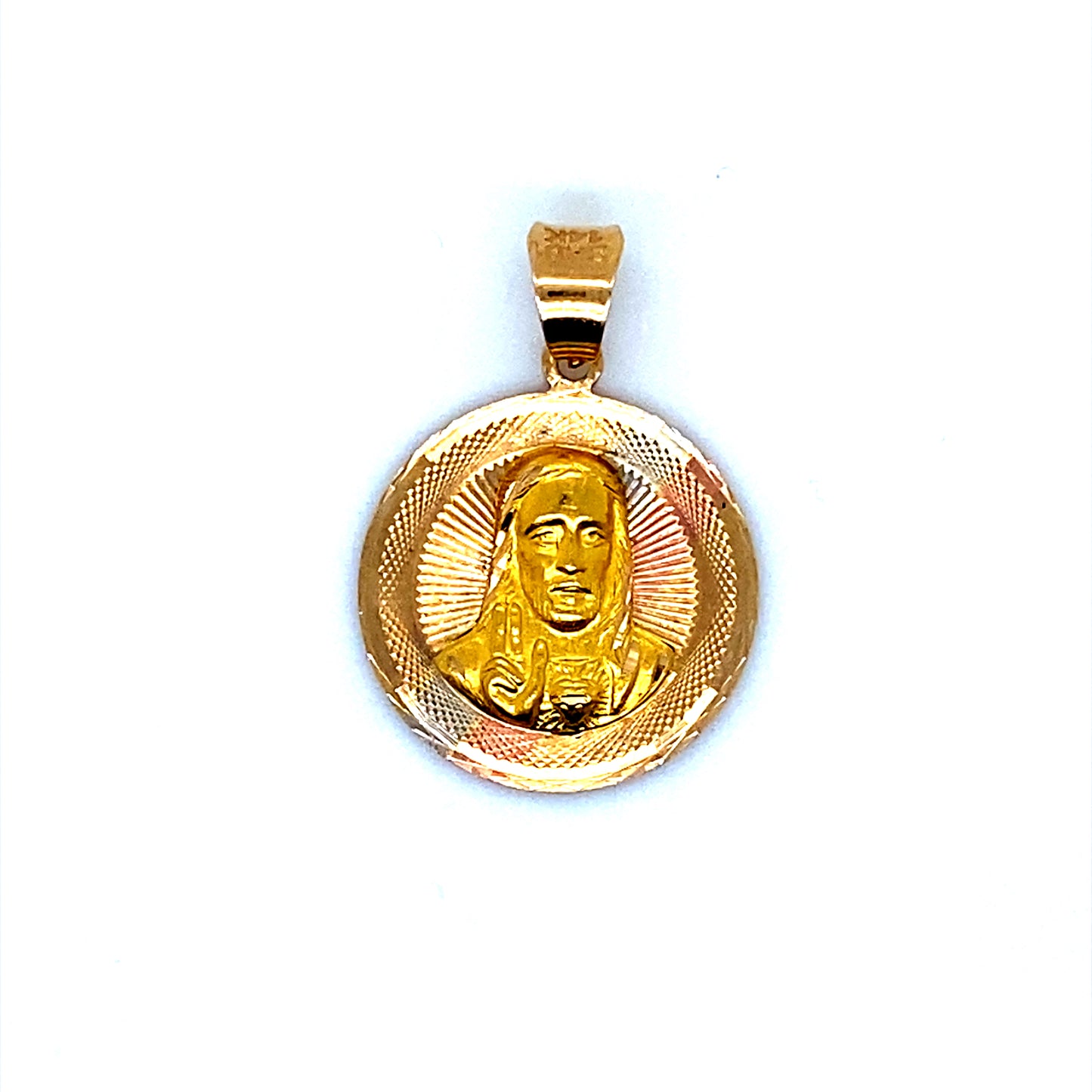 14K Tri Color Jesus Pendant