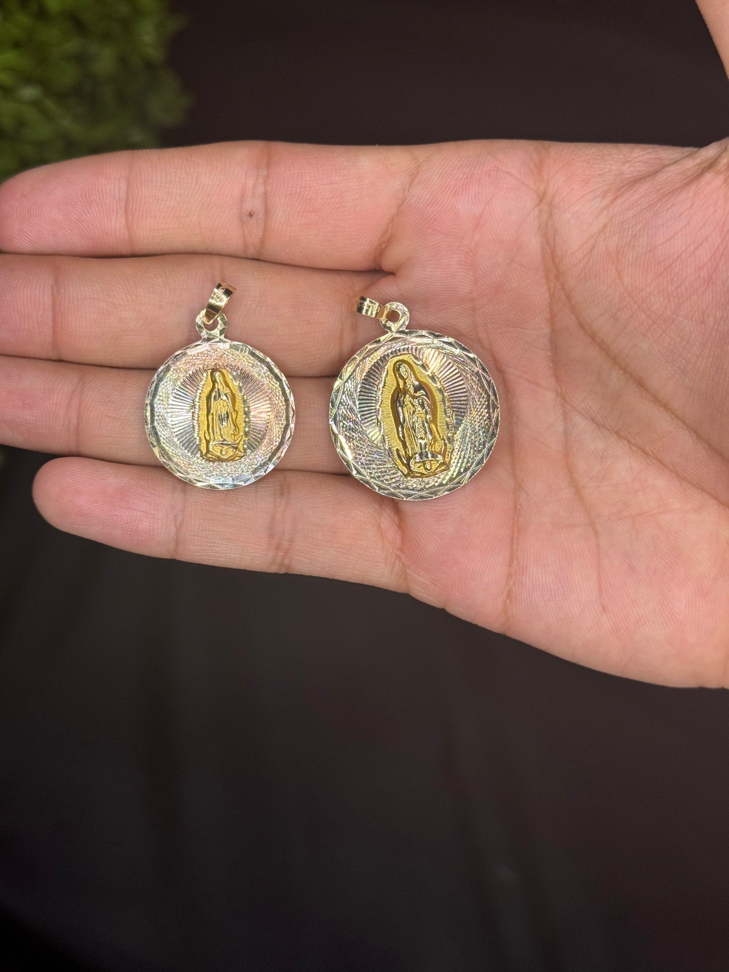 14K Multi-Tone Virgin Mary Pendant