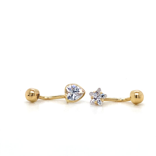 14K Yellow Gold Belly Piercing