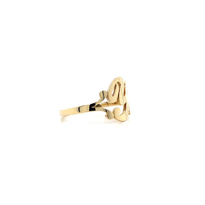 14K Yellow Gold Y Initial Ring