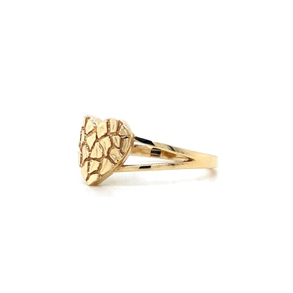 14K Yellow Gold Heart  Nugget Ring
